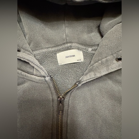 Joah Brown Empire Full Zip Hoodie Sweatshirt Jacket Cotton Grey One Size OS - Picture 5 of 16